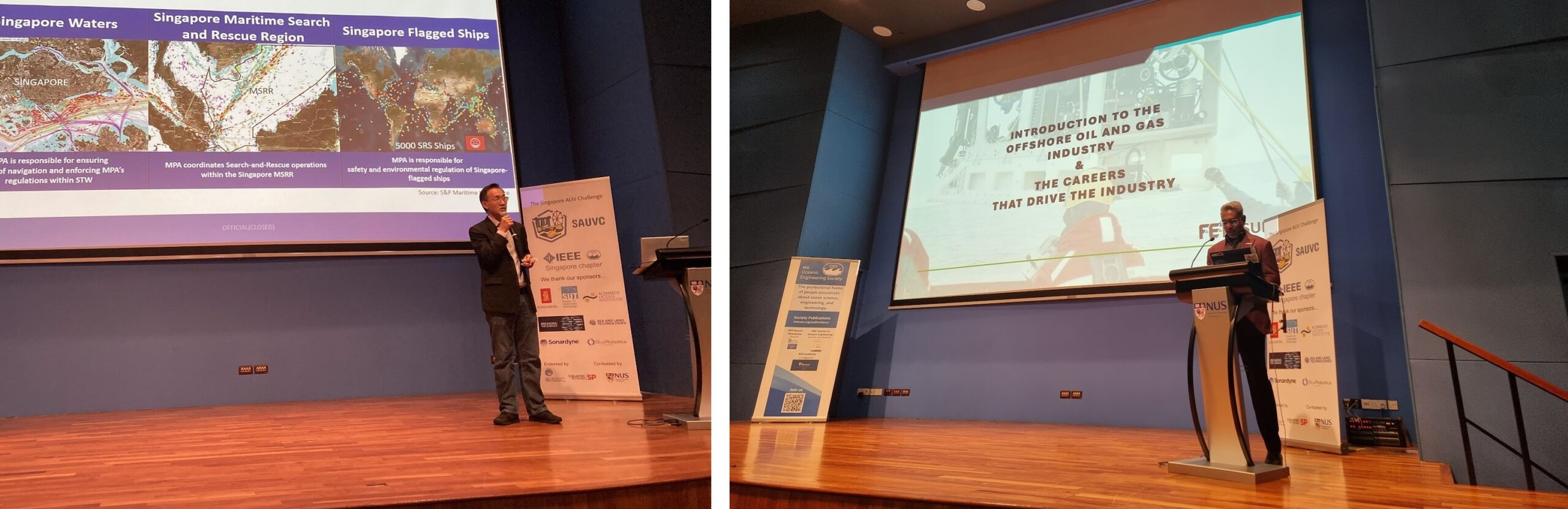 Talks being given by Dr. Daniel Tan (left) and Mr. Raj Nagalingam (right) at the workshop